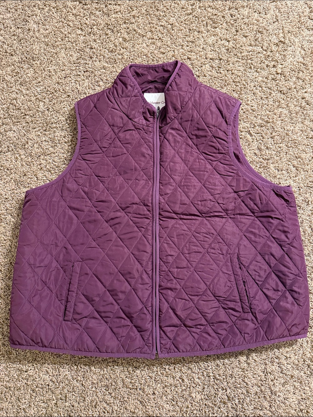 Coldwater Creek Quilted Deep Plum Sleeveless Vest